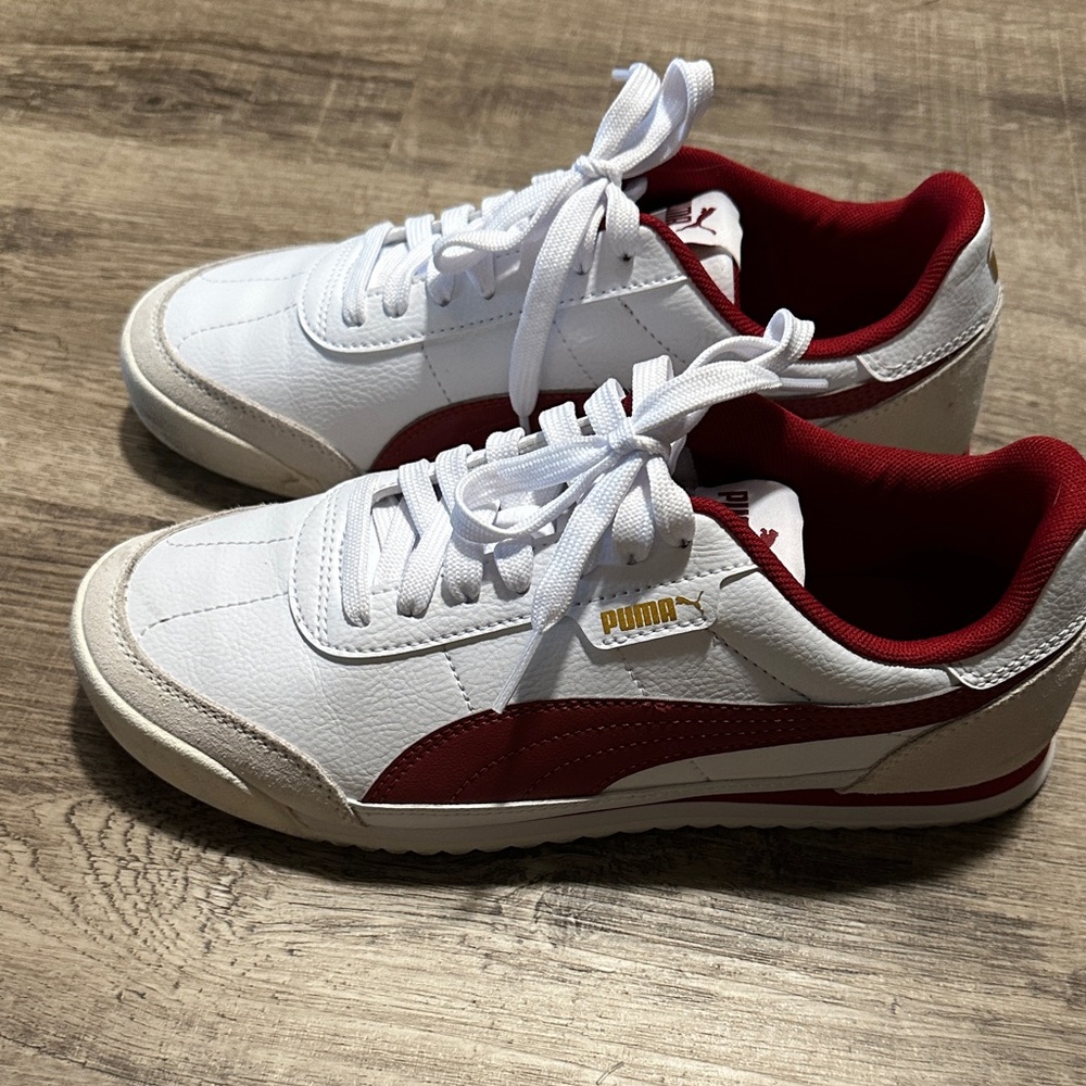 Puma Women's White/Red Turino II Og Lace Up Sneakers